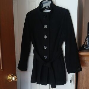Larry Levine Black Wool Coat